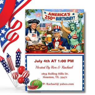 Invitation Les héros de l'Amérique célèbrent le 250e BBQ de l