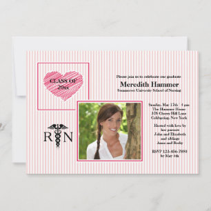 Invitation Les infirmières ont un grand coeur Photo Graduatio