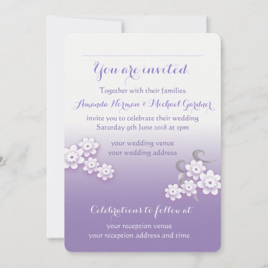 Invitation Les inséparables en pastel ont personnalisé (Dos)