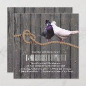 Invitation Les Inséparables nouent le Mariage du bois de la g (Devant / Derrière)