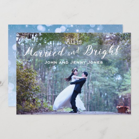 Invitation Les jeunes mariés d'abord Noël (Devant / Derrière)