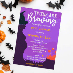 Invitation Les jumeaux brassent Halloween Witch Baby shower I