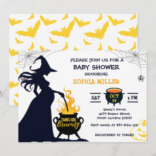 Invitation Les jumeaux brassent la sorcière de douche Hallowe