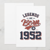 Invitation Les légendes sont nées en 1952 Cadeau d'anniversai (Devant / Derrière)
