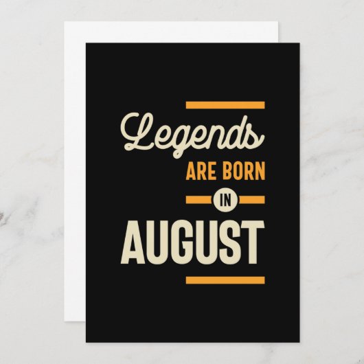 Invitation Les légendes sont nées en août - Anniversaire d'ao (Devant / Derrière)
