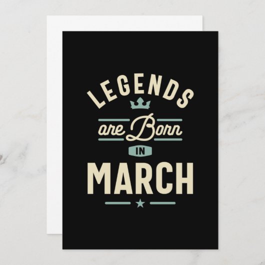 Invitation Les légendes sont nées en Mars - Mars Anniversaire (Devant / Derrière)