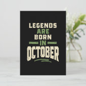 Invitation Les légendes sont nées en octobre - Anniversaire d (Debout devant)