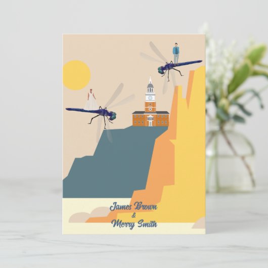 Invitation Les libellules comme les plans Cliff Castle Mariag (Debout devant)