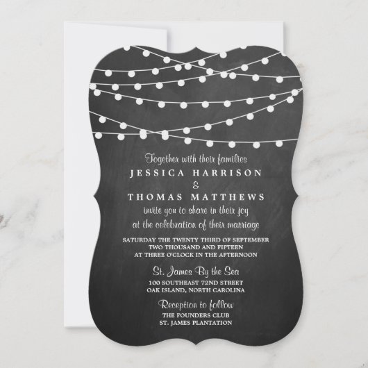 Invitation Les Lumières De Chaîne Sur La Collection De Mariag (Devant)