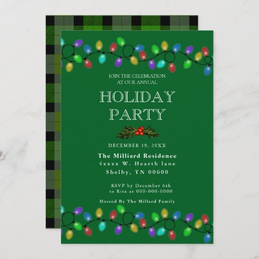 Invitation Les Lumières de Glowing (Devant / Derrière)