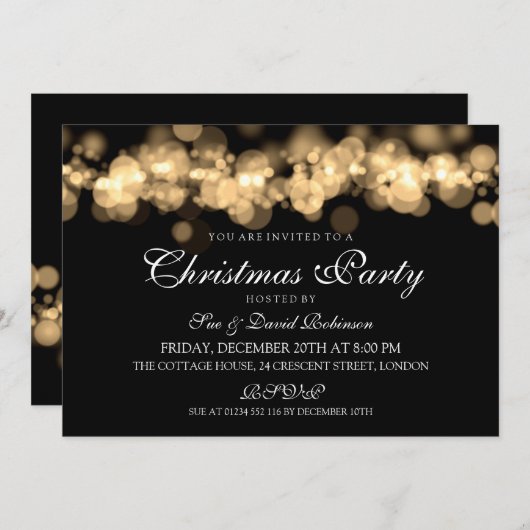 Invitation Les lumières des bokees de Noël (Devant / Derrière)