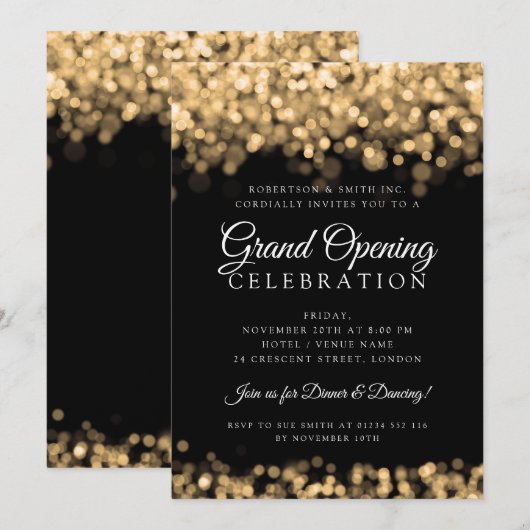 Invitation Les lumières scintillantes de la grande ouverture  (Devant / Derrière)