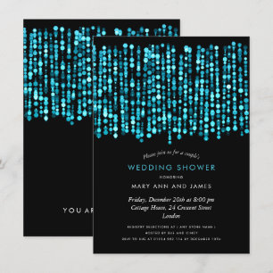 Invitation Les lumières turquoises Wedding showers du couple 
