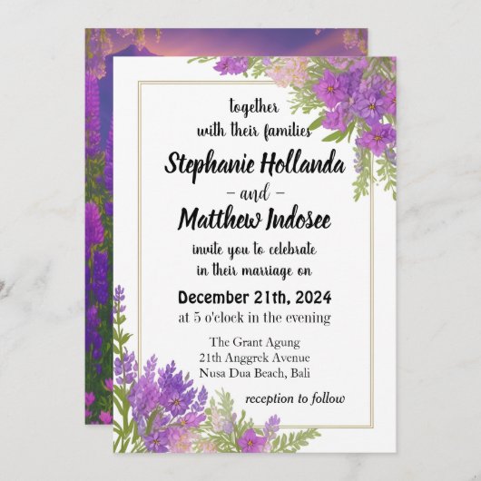 Invitation Les lupines comme le bonheur de l'imagination et l (Devant / Derrière)