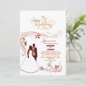 Invitation les mariées élégante mariage de silhouette classiq (Debout devant)