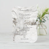 Invitation Les mariées en diamant de cristal blanc habillent  (Debout devant)