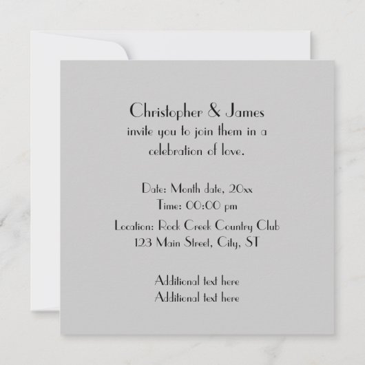 Invitation Les mariés (Dos)