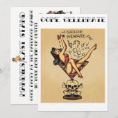 Invitation Les marins prennent garde ! Partie de Bachelorette (Devant / Derrière)