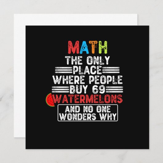 Invitation Les Maths Le Seul Endroit Où Les Gens Achètent - L (Devant / Derrière)