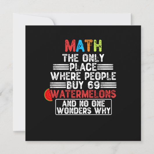 Invitation Les Maths Le Seul Endroit Où Les Gens Achètent - L (Devant)