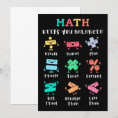 Invitation Les maths vous gardent en équilibre (Devant / Derrière)