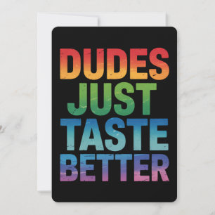 Invitation Les mecs Goûtent mieux Gay pride drôle LGBTQ