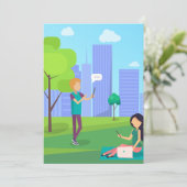 Invitation Les Médias Sociaux Dans Le Parc (Debout devant)