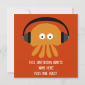 Invitation Les méduses oranges géniales DJ party (Dos)