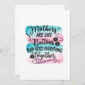 Invitation Les mères sont comme des boutons (Devant / Derrière)