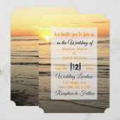Invitation Les merveilleuses vagues océaniques Sunset Wedset  (Devant / Derrière)