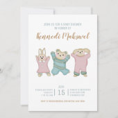 Invitation Les mignons animaux | BABY SHOWER (Devant)