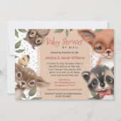 Invitation Les mignons animaux de bois Baby shower par la pos (Devant)