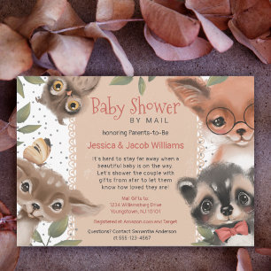 Invitation Les mignons animaux de bois Baby shower par la pos
