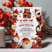 Invitation Les mignons animaux de Père Noël Festivent Noël En