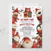 Invitation Les mignons animaux de Père Noël Festivent Noël En (Devant)