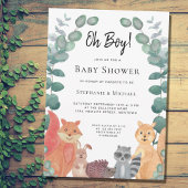 Invitation Les mignons animaux Eucalyptus Oh Boy Couples Baby