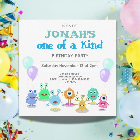 Invitation Les Mignons Monstres Un Des Petits Anniversaires I