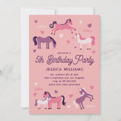 Invitation Les mignons poneys (Devant)