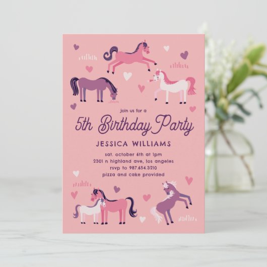 Invitation Les mignons poneys (Debout devant)