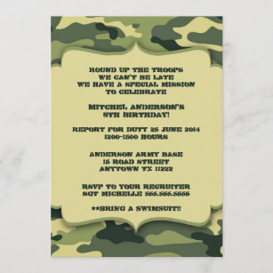 Invitations Faire Part Cartes Anniversaire Militaire Zazzle Be