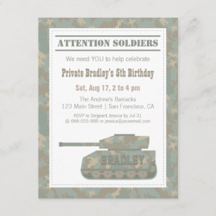 Invitations Faire Part Cartes Anniversaire Militaire Zazzle Be