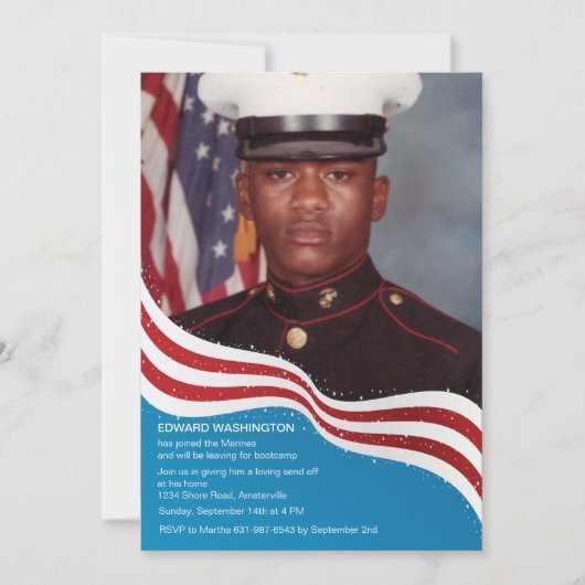 Invitation Les militaires patriotes de bannière envoient (Devant)