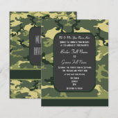 Invitation Les militaires verts camouflent le mariage (Devant / Derrière)
