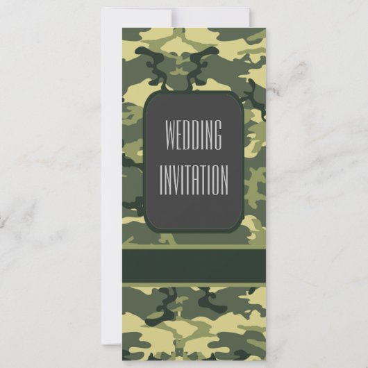Invitation Les militaires verts camouflent le mariage (Dos)