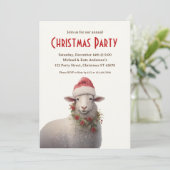 Invitation Les moutons à Santa Hat Fête de Noël des animaux d (Debout devant)