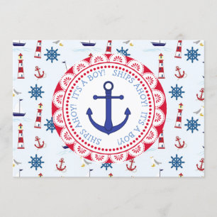 Invitation Les navires Ahoy, c'est un garçon, Baby shower Inv