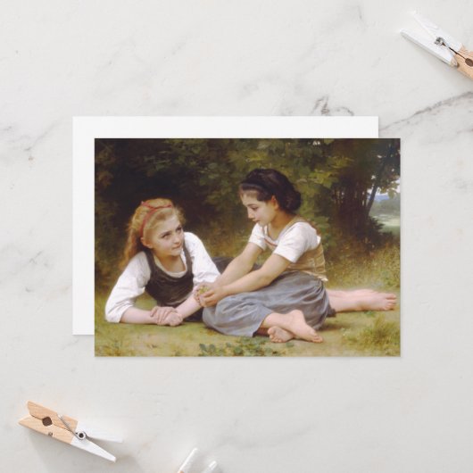 Invitation Les Noisettes : Les jeunes filles ramassent les no (Devant/Arrière en situation)