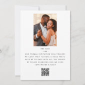 INVITATION LES NOMS MODERNES DE MONOGRAMME INTÉGRENT LA DATE (Dos)