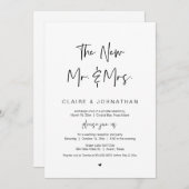 Invitation Les nouveaux M. et Mme, Black, Mariage en Elopemen (Devant / Derrière)