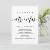 Invitation Les nouveaux Monsieur et Madame, Fête de mariage e (Debout devant)